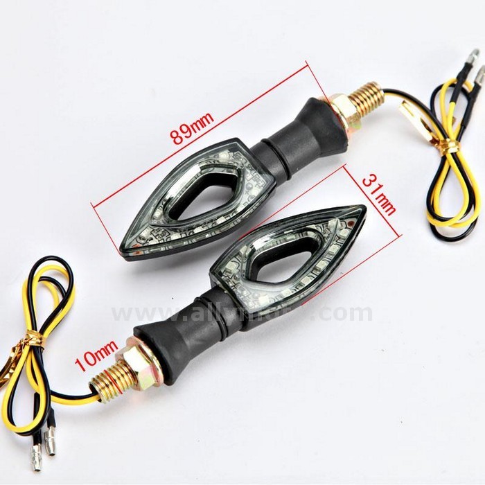 29 Front Rear Turn Signal Light 12V Amber 12 Led Custom Flasher Lamp Honda Yamaha Suzuki@4